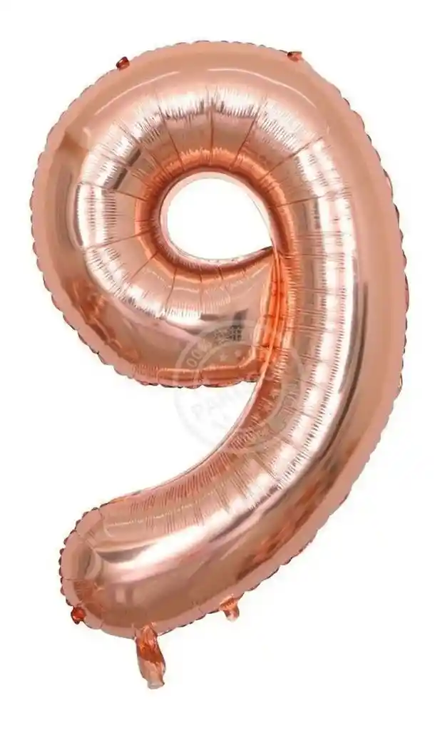 Globo Numero Oro Rosa Altura 82 Cm # 9