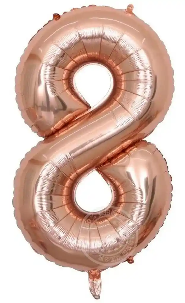 Globo Numero Oro Rosa Altura 82 Cm # 8