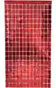 Cortina Metalizada Fiesta Fondo Decorativo Cuadros Roja