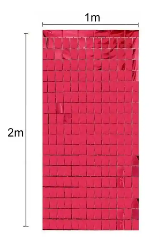 Cortina Metalizada Fiesta Fondo Decorativo Cuadros Roja