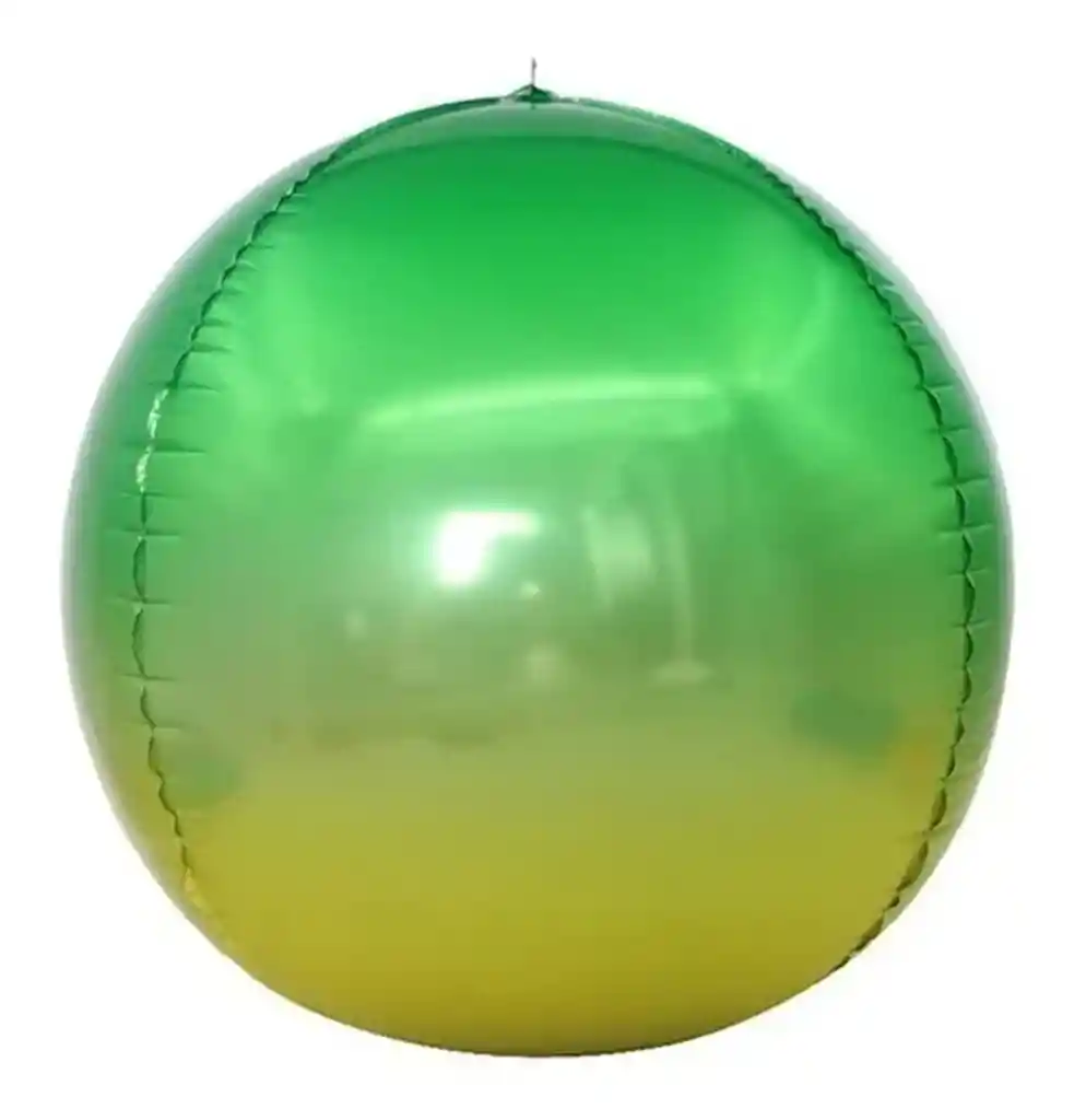 Globo Metalizado Orbit Degrade Gradiente Degradado 55cm Verde Amarillo