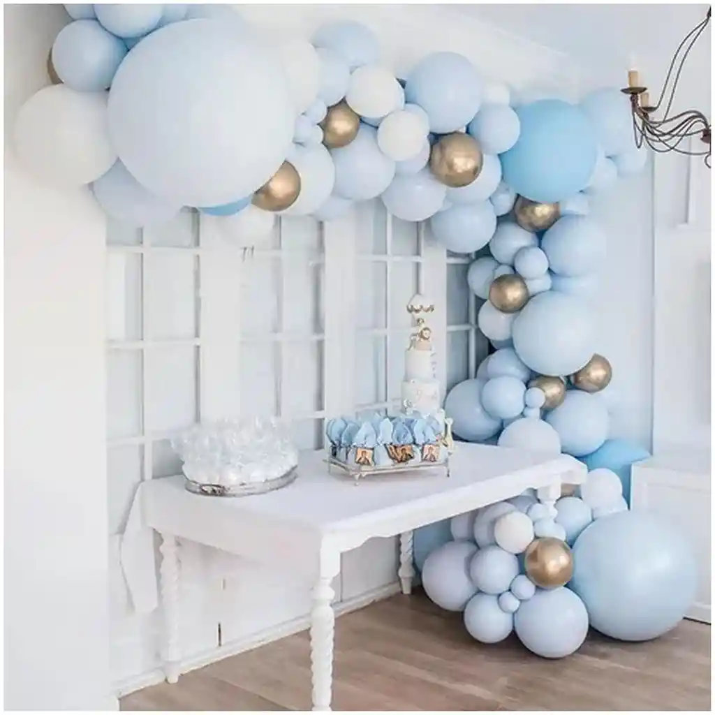 Decoracion Globos Arco Fiesta Azul Cumpleaños Boda