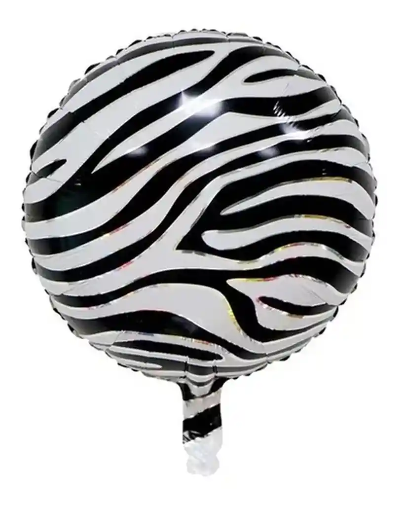 Globo Metalizado Orbit Animal Print 55cm Zebra