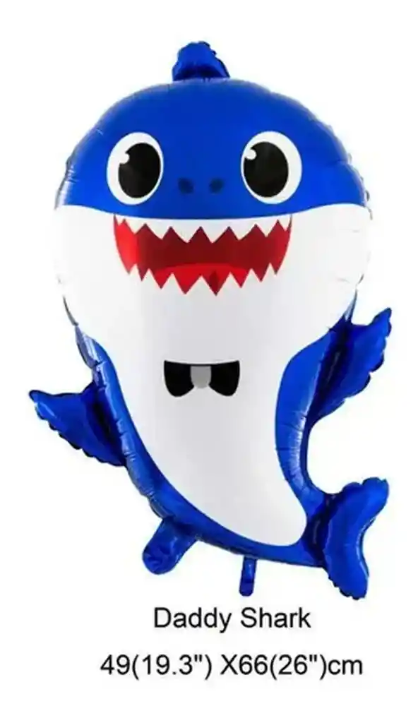 Globo Metalizado Baby Shark Tiburon 49x66cm Papá Tiburon