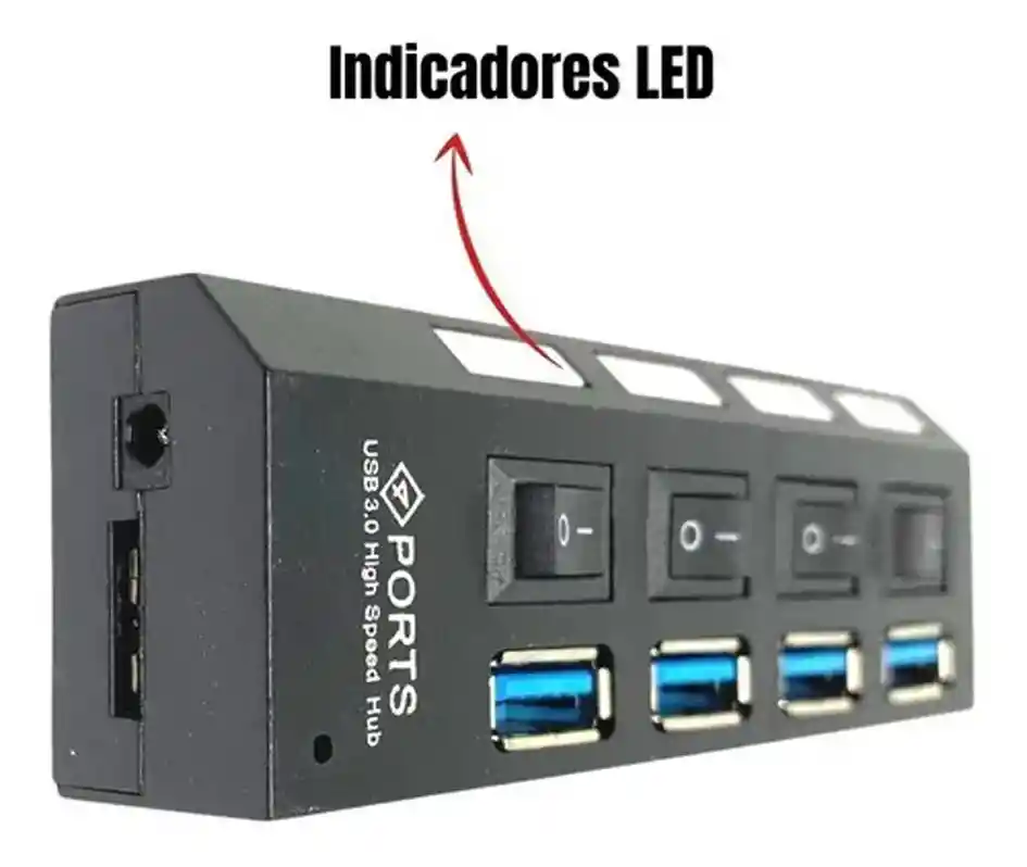 Hub Usb Extensor 4 Puertos 3.0 Cable 50cm Led 1tb Alta Ve