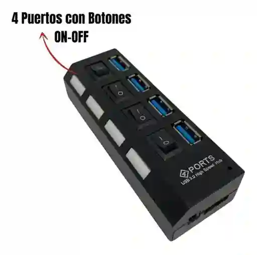 Hub Usb Extensor 4 Puertos 3.0 Cable 50cm Led 1tb Alta Ve