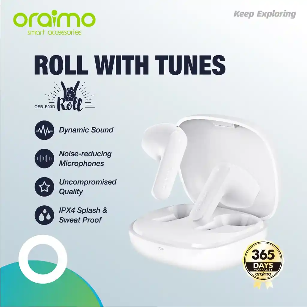 Oraimo Audifonos Roll Blancos