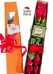 Caja Rosas Y Chocolates