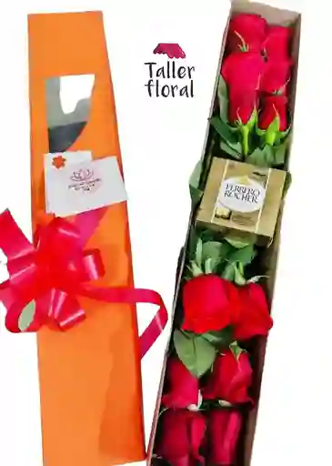 Caja Rosas Y Chocolates
