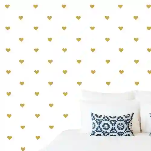 Vinilo Decorativo Corazones Dorados