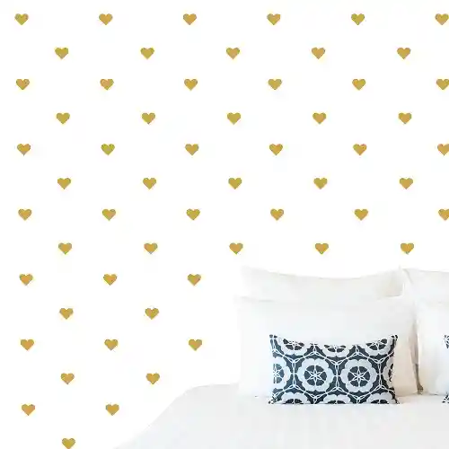 Vinilo Decorativo Corazones Dorados