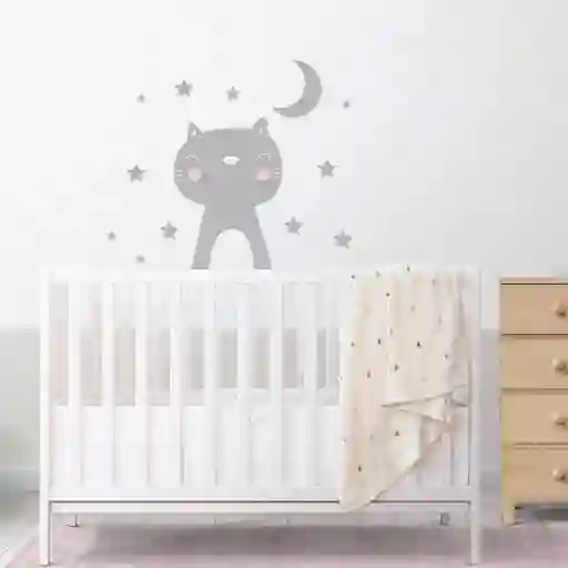 Vinilo Decorativo Gatico Gris