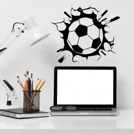 Vinilo Decorativo Balón De Futbol Pared