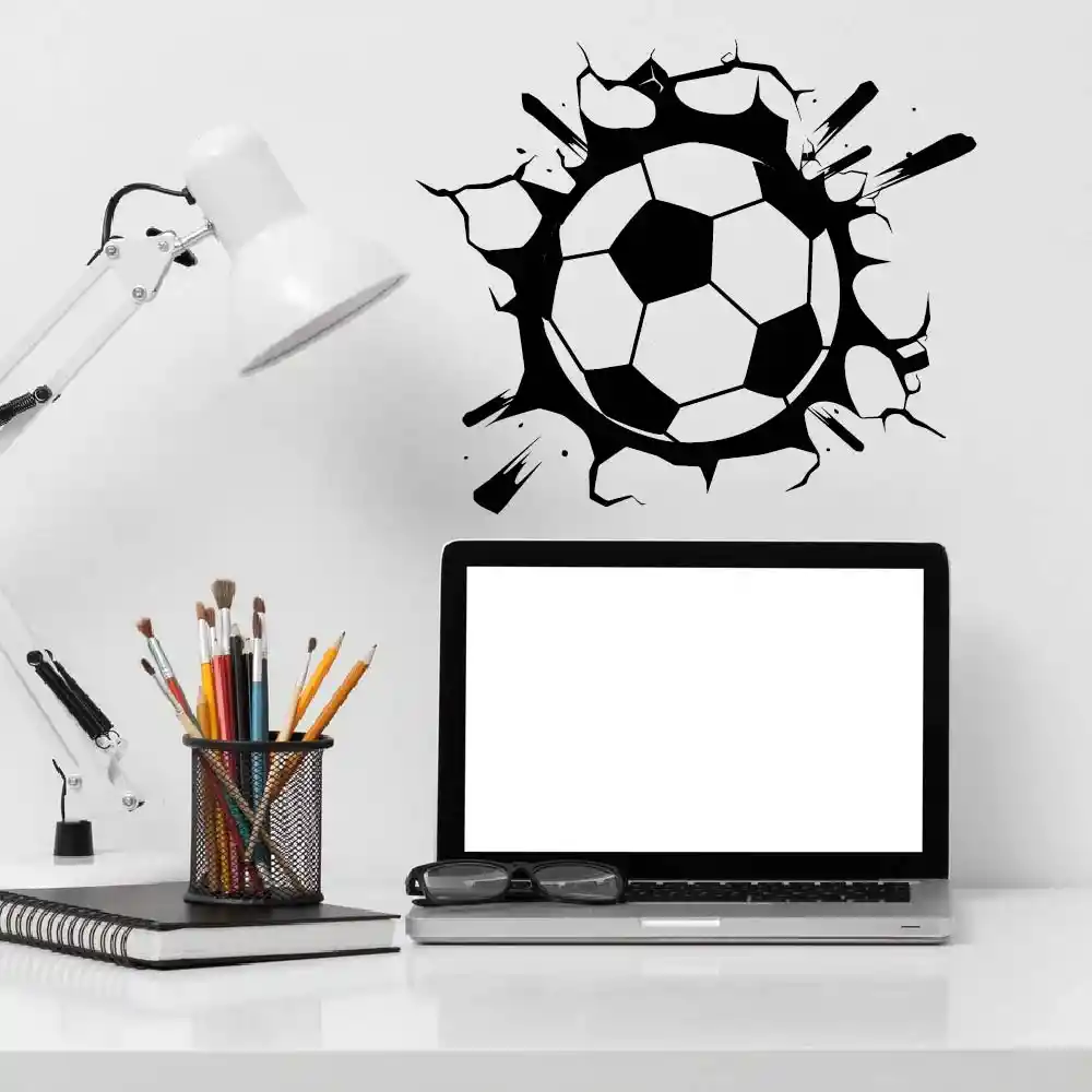 Vinilo Decorativo Balón De Futbol Pared