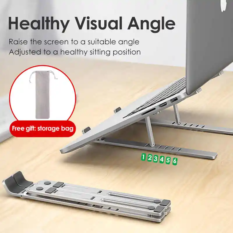 Soporte Computador Portail Aluminio Plegable Angulo Ajustable