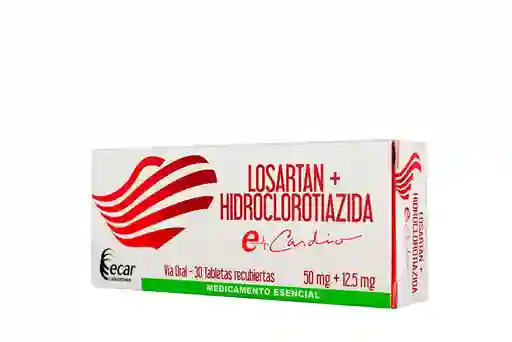 Losartan 50 Mg + Hidroclorotiazida 12.5 Mg X30 Tabletas
