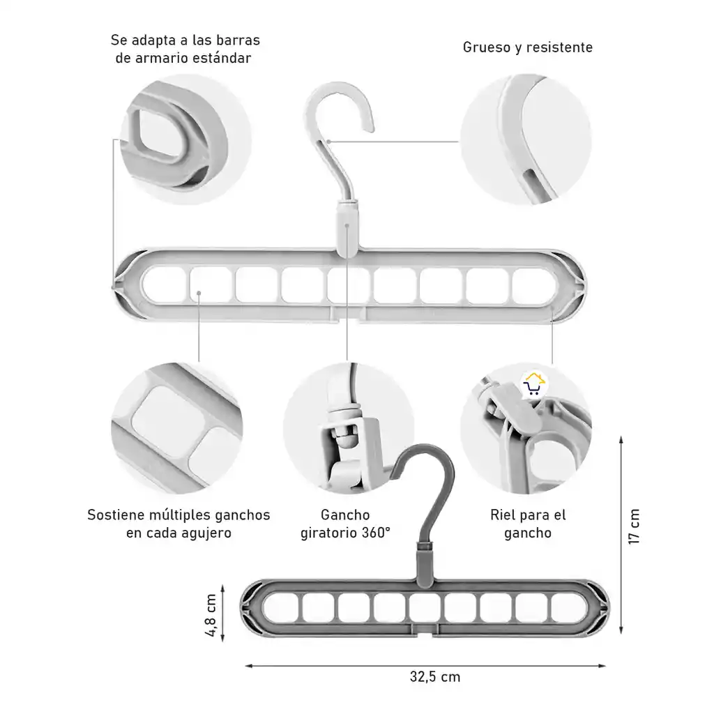 Gancho Ahorrador Espacio X5 Organizador Ropa Closet Z106