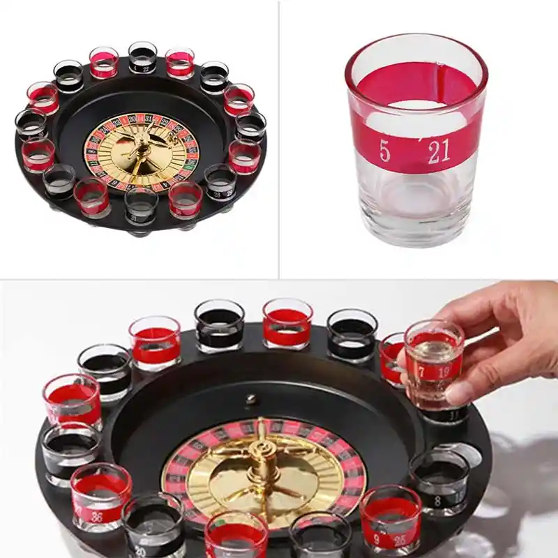 Ruleta Shots Juego De Mesa Para Tomar Spinning 16 Piezas Hd4872