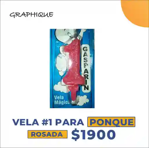 Vela #1 Para Ponque Rosada