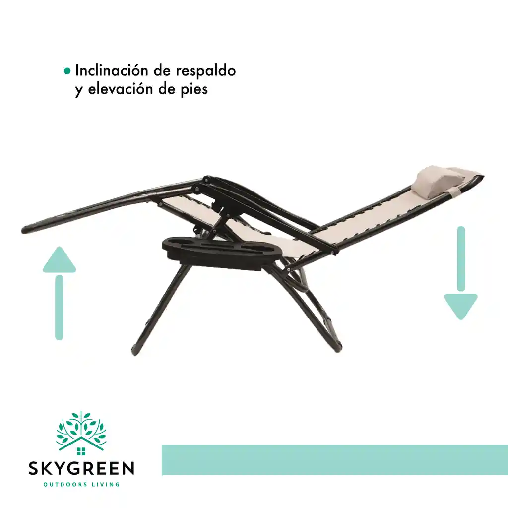 Silla Cama Plegable Asoleadora Jardín Exterior Piscina