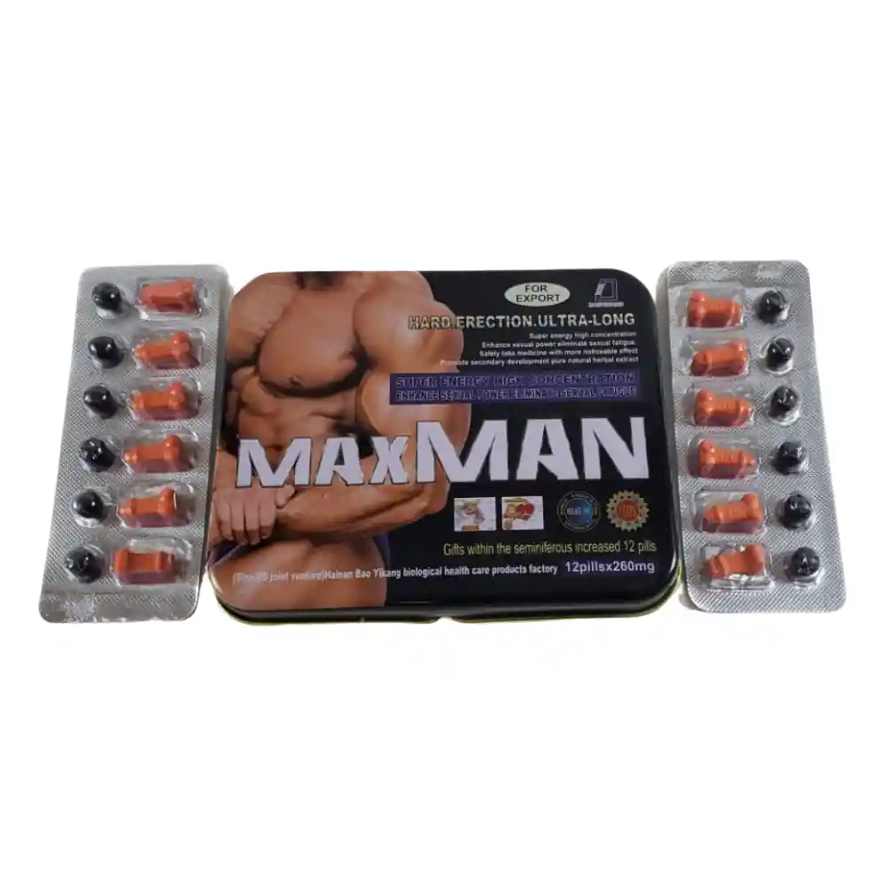 Maxman Potenciador Y Retardante Estimulante Masculino 12 Und