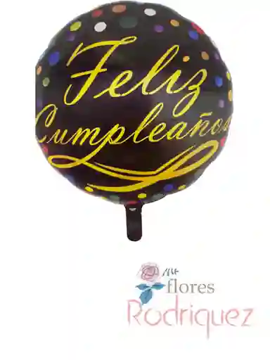 Globo Feliz Cumpleaños Negro