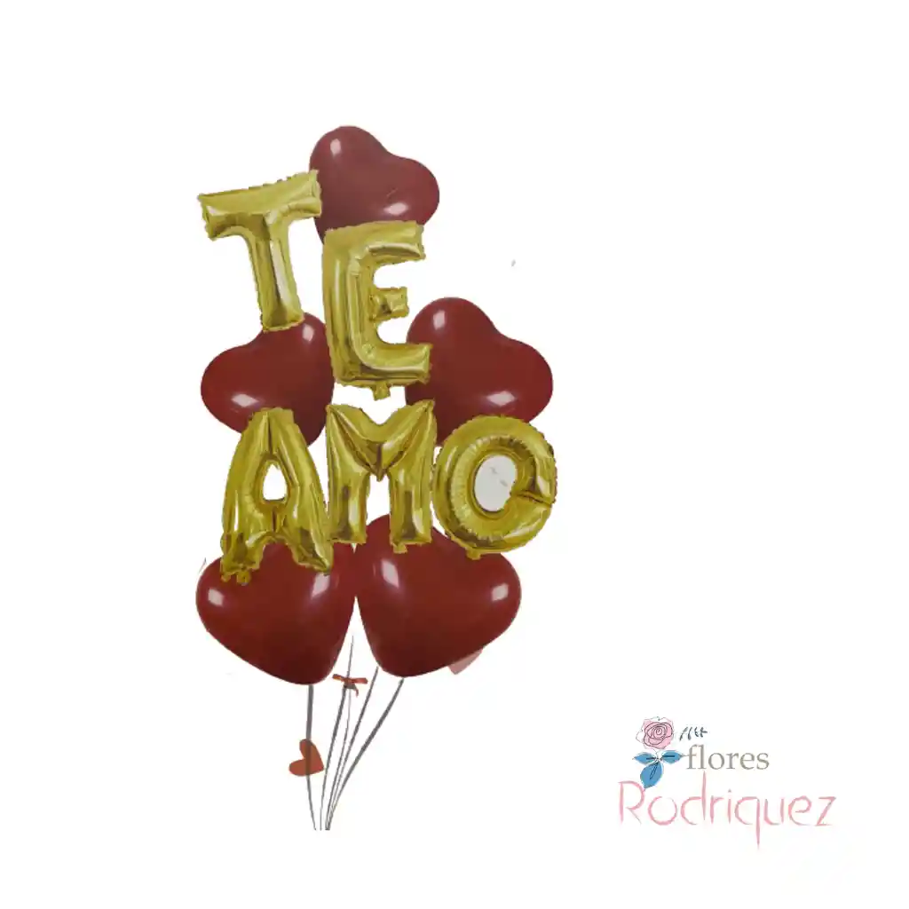 Globos Te Amo Y Corazones Set