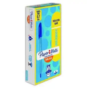 Lapiceros Con Tapa Caja X 12 Papermate Color Azul