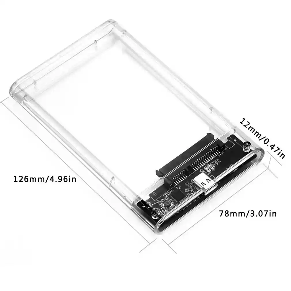 Caja Externa Disco Hdd O Ssd Sata 2.5 A Usb 2.0 Transparente