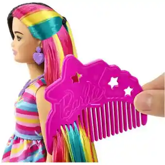 Set Totally Hair Vestido De Rayas De Colores - Barbie - Hcm9