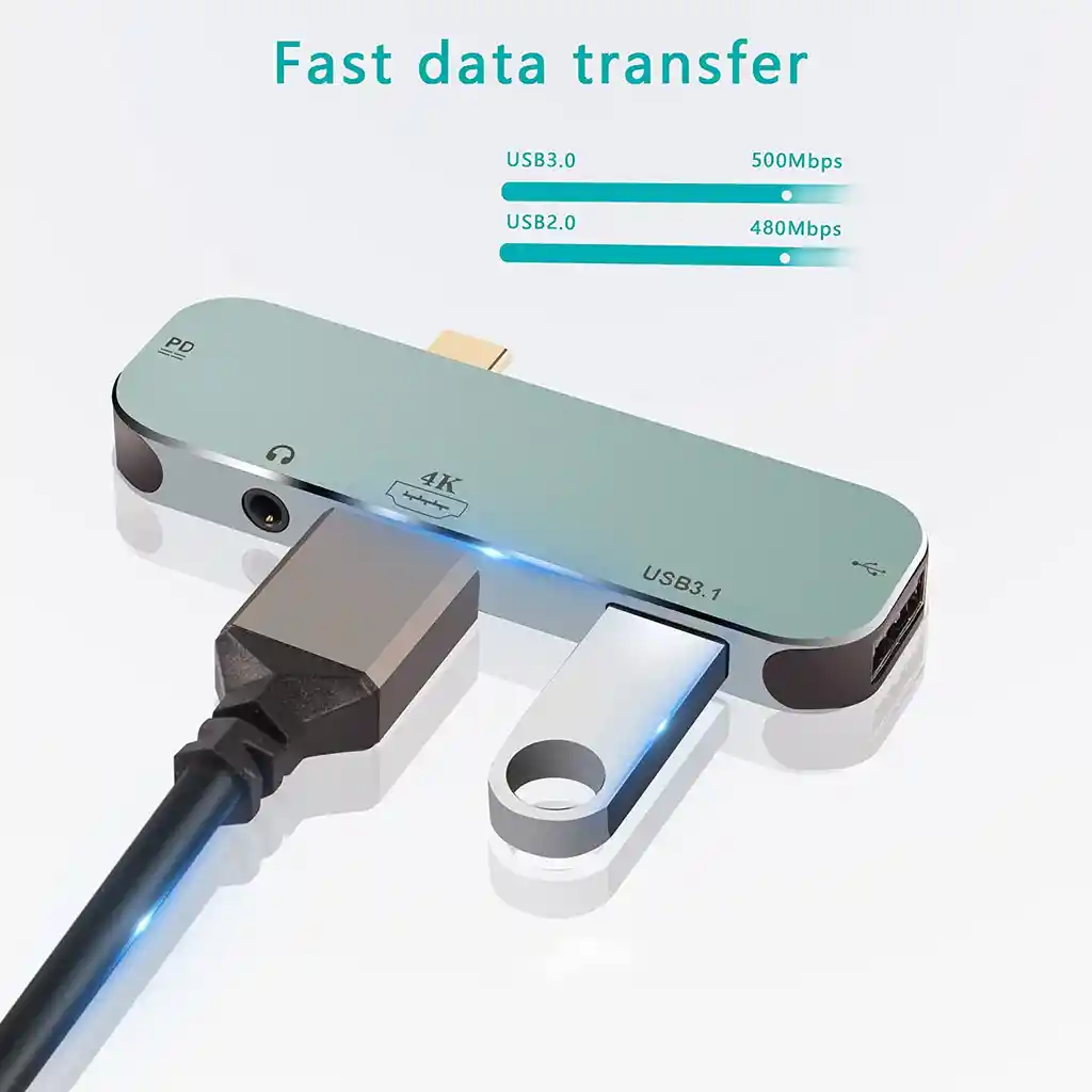 Adaptador Hub Usb C A Hdmi Multipuerto 4k