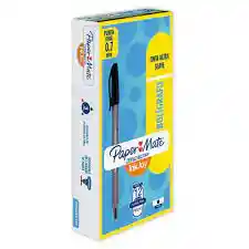  Lapiceros Con Tapa Caja X 12  Paper Mate  Color Negro 