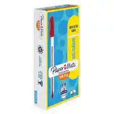  Lapiceros Con Tapa Caja X 12  Paper Mate  Color Rojo 