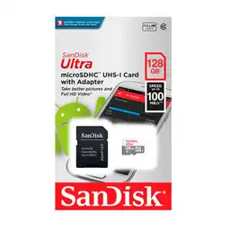 Tarjeta De Memoria Sandisk Ultra Con Adaptador Sd 128 Gb 100 Mb/s