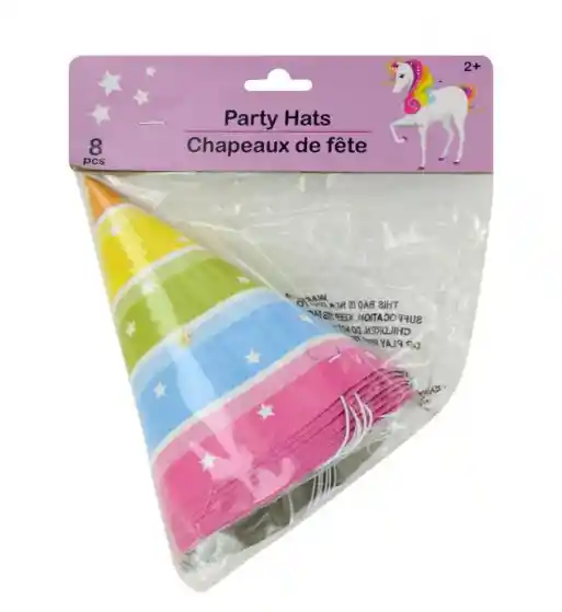 Gorro- Unicornio Party Hats - 8 Unidades