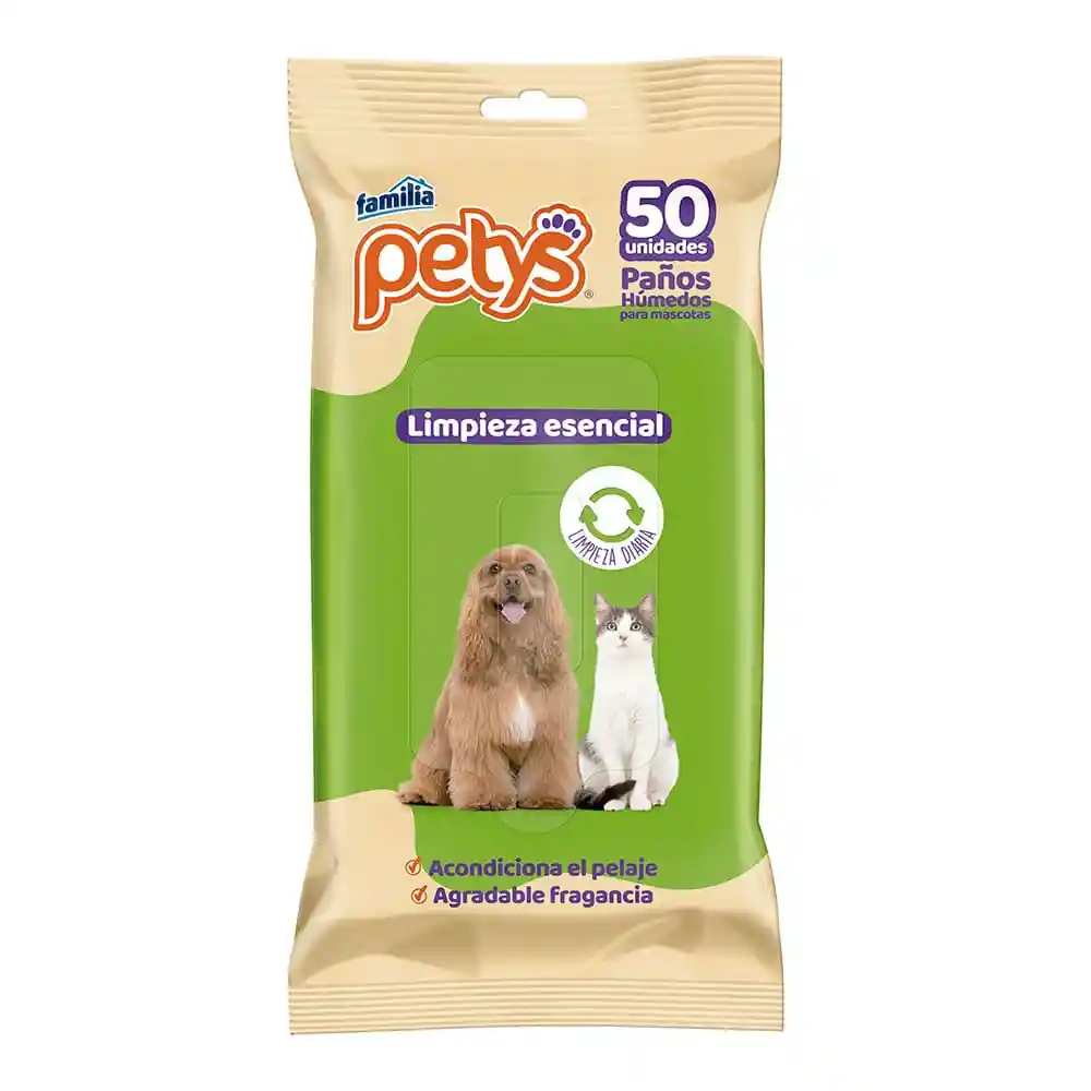 Petys Paños Húmedos Limpieza Esencial X50