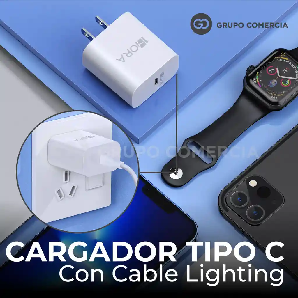 Cargador Potente 20w Tipo C A Lightning Compatible Iphone