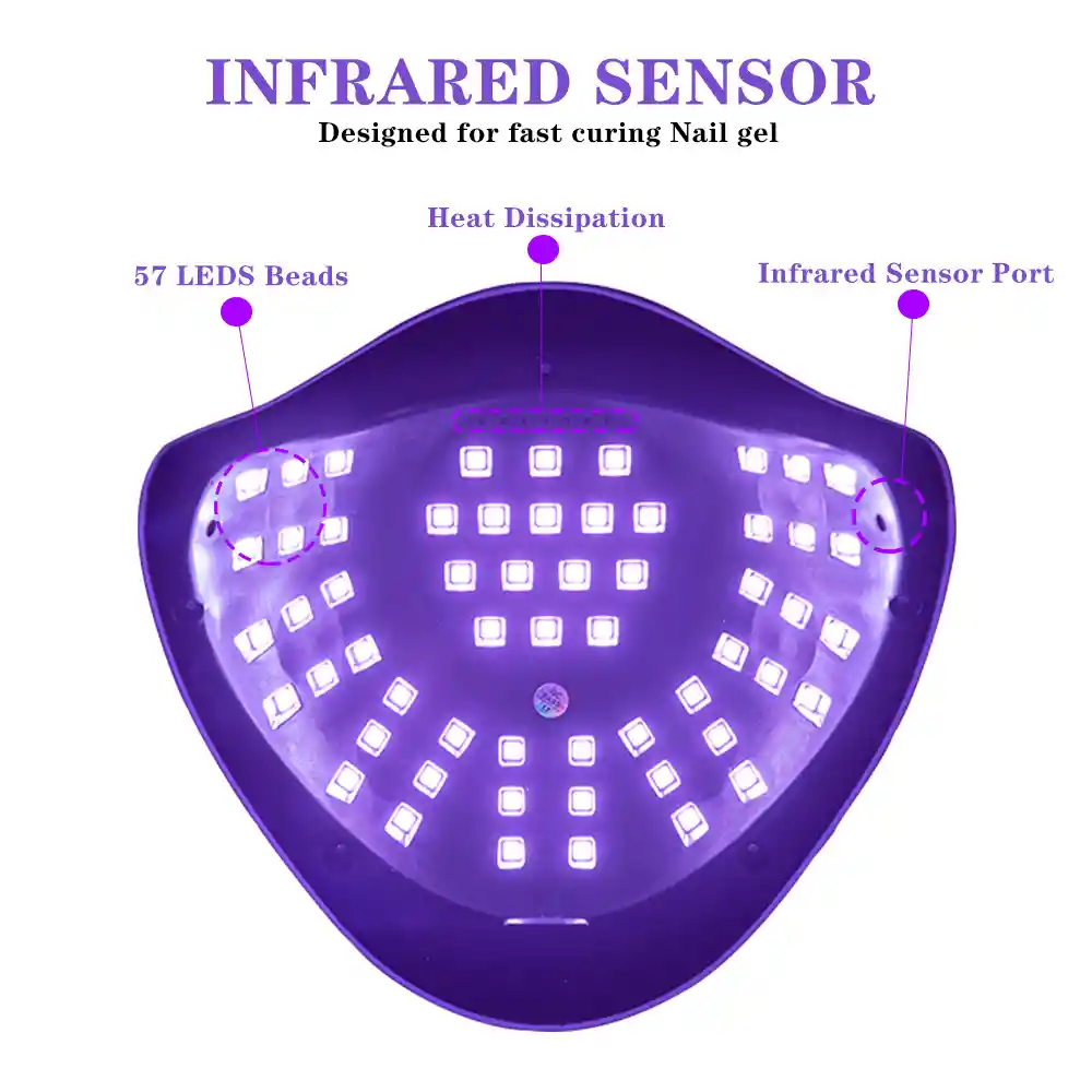 Lámpara Secadora De Uñas Profesional Sun X7 Max 180w 57 Leds