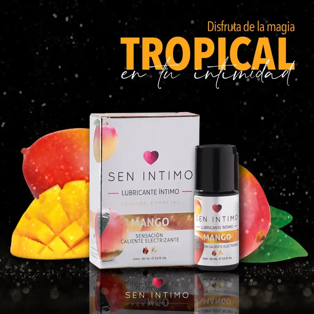 Lubricante Caliente Sensación Electrizante Sabor Mango Exclusiva Marca Sen Intimo