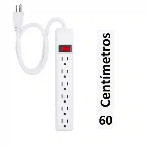 Multitoma Extensión Eléctrica 60cm De 6 Entradas Tomas Regleta Supresor