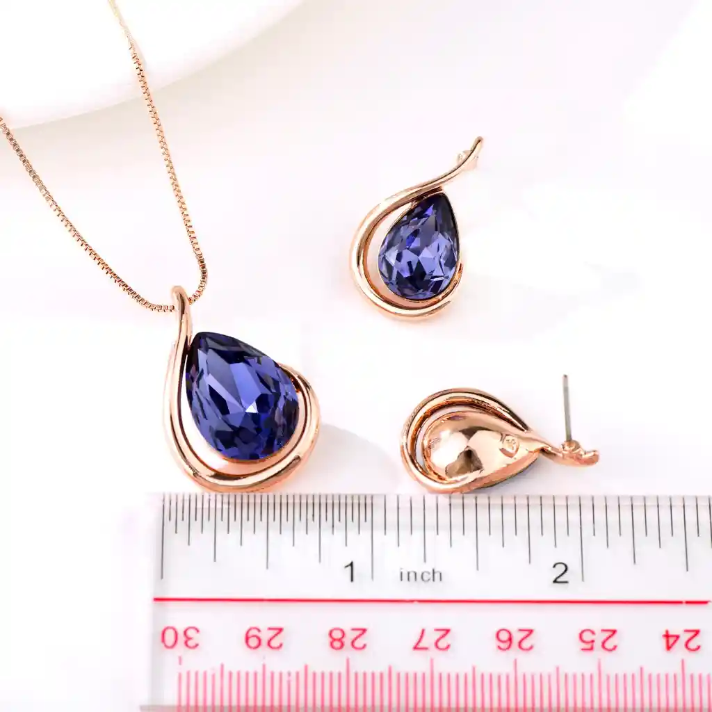 Set Aretes Y Collar Veramorest Violeta