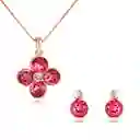 Set Aretes Y Collar Veramorest- Flor