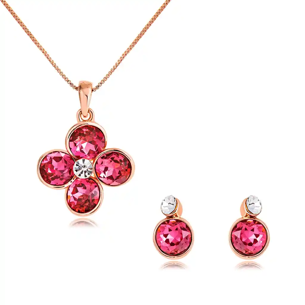 Set Aretes Y Collar Veramorest- Flor