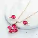 Set Aretes Y Collar Veramorest- Flor