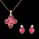 Set Aretes Y Collar Veramorest- Flor