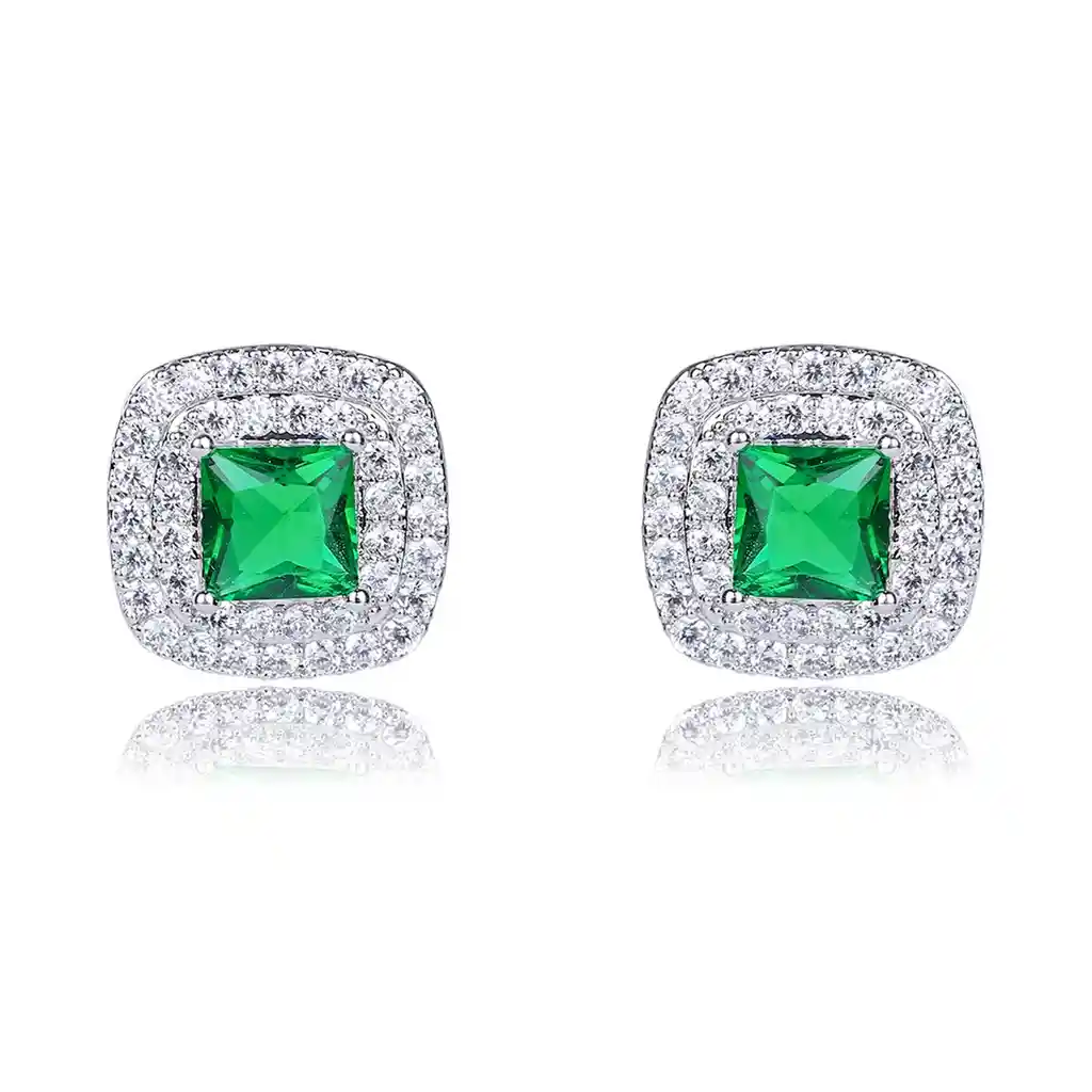 Aretes Topo Esmeralda Veramorest