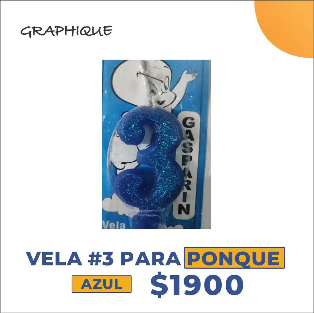 Vela #3 Para Ponque Azul