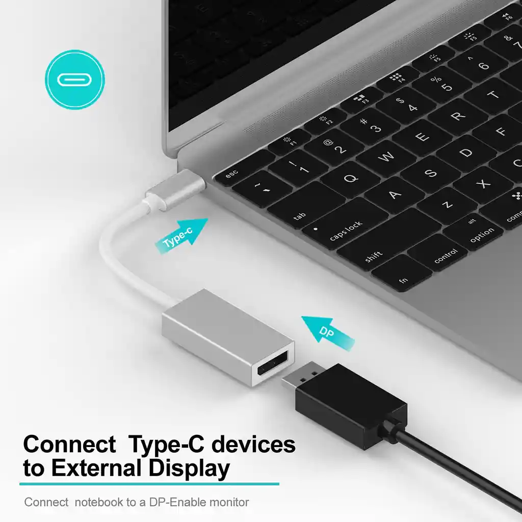 Adaptador Tipo C A Displayport Usb Tipo C Versión 3.1 O Superior Cable Convertidor Display Port