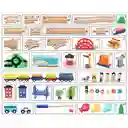 Pista Grande De Trafico Para Niños, 108 Piezas, Pista De Tren De Madera