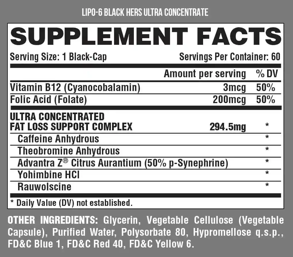 Lipo 6 Black Hers 60 Capsules Ultraconcentrado De Nutrex